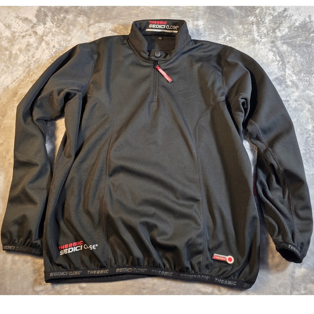 Sedici Close Thermic Cycling Jacket Men's Black Half Zip Thermal Jersey Large